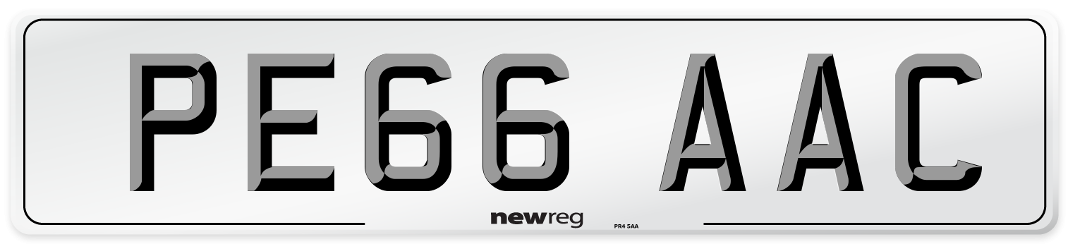 PE66 AAC Number Plate from New Reg